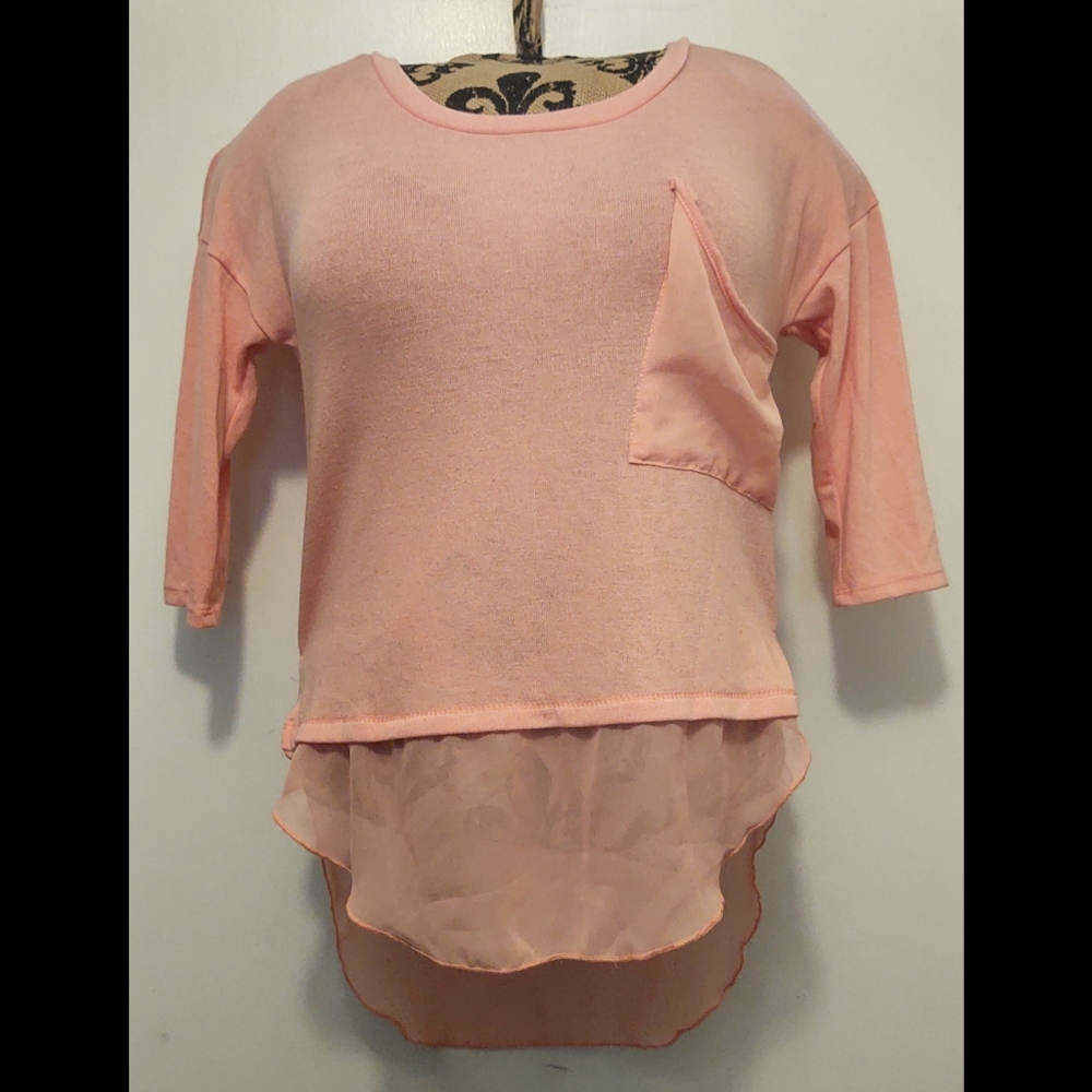 Pearl Pink shirt with sheer bottom